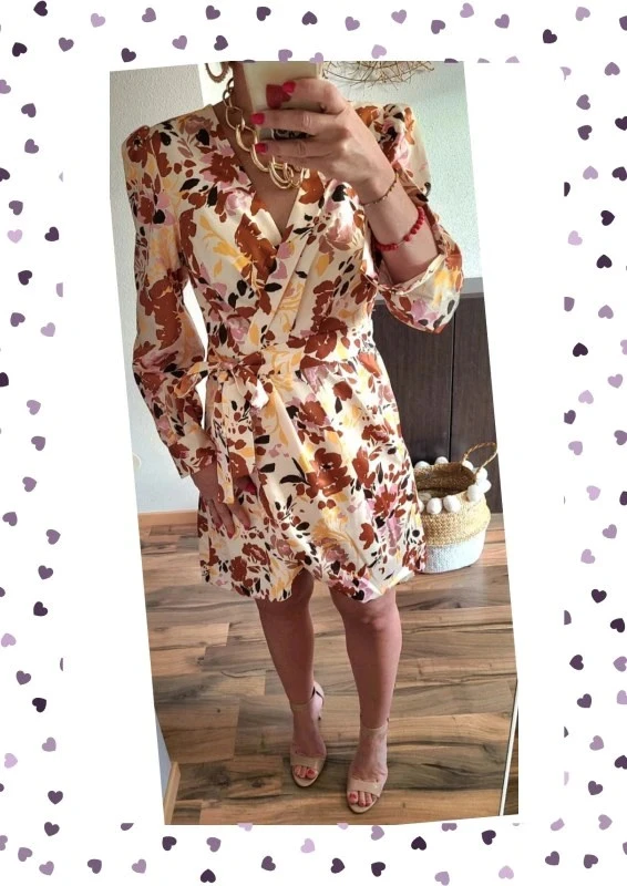 Vestido con flores - Efecto satinado - Con etiqueta - Varias tallas disponibles – photo 3
